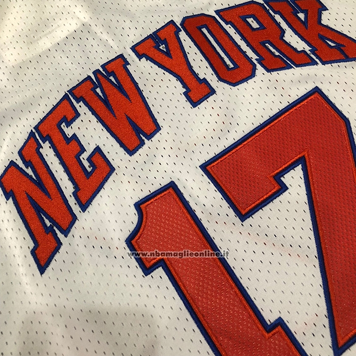 Maglia New York Knicks Jeremy Lin No 17 Mitchell & Ness 2011-12 Bianco